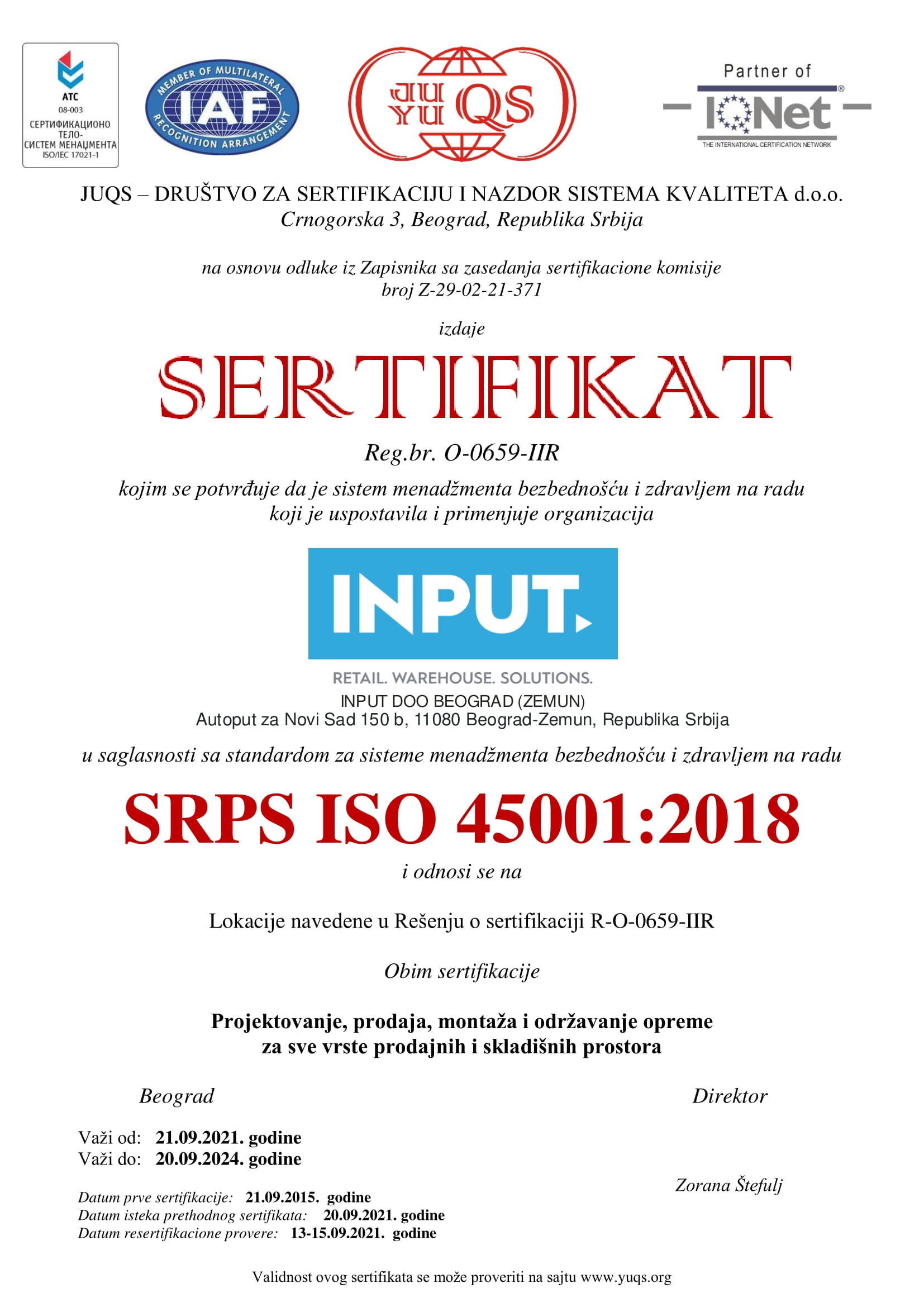 JUQS 45001 INPUT O 21